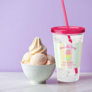 Here's The Scoop Ice Cream Summer Baby Shower Acrylic Tumbler