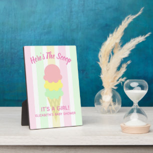 Here's The Scoop Ice Cream Summer Baby Shower Plaque