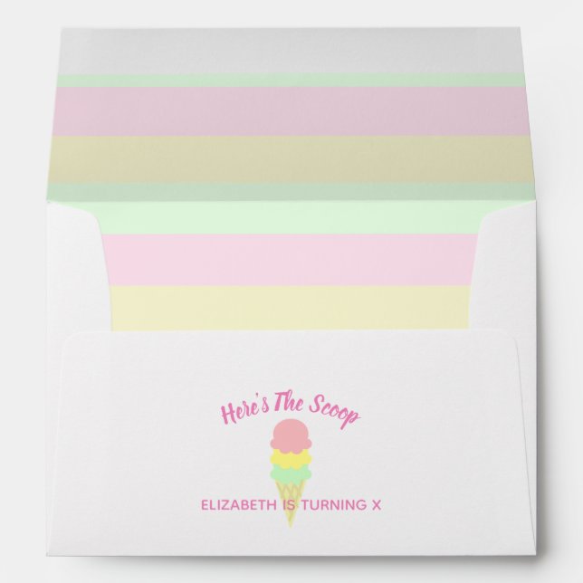 Here's The Scoop Ice Cream Summer Birthday Envelope (Back (Bottom))