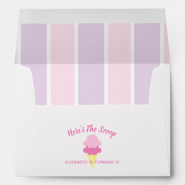 Here's The Scoop Ice Cream Summer Birthday Envelope (Back (Bottom))