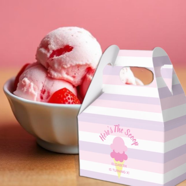Here's The Scoop Ice Cream Summer Birthday Favour Box (Creator Uploaded)