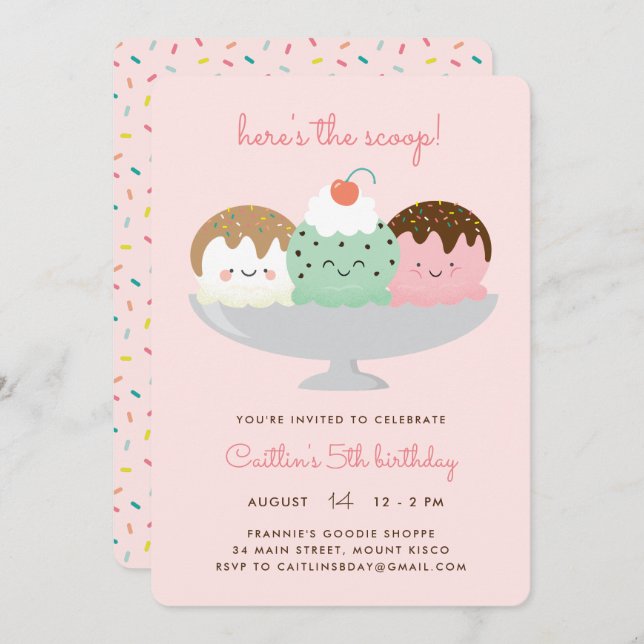 Here's the scoop invitation (Front/Back)