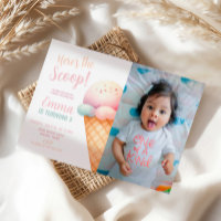 Here's the Scoop Pastel Pink Ice Cream Birthday