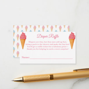 Here's the Scoop Pink Baby Shower Diaper Card