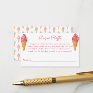 Here's the Scoop Pink Baby Shower Diaper Card