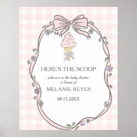 Here's the Scoop Pink Ice Cream Sundae Baby Shower