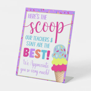 Here's the Scoop Teacher Appreciation Ice Cream Pedestal Sign