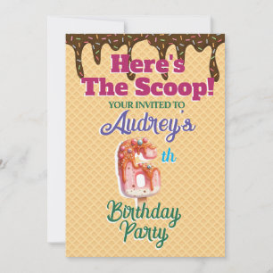 Here's the Scoop Waffle Cone Invitation