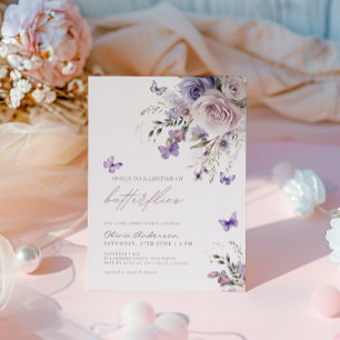 Here's To A Lifetime Of Butterflies Bridal Shower Invitation