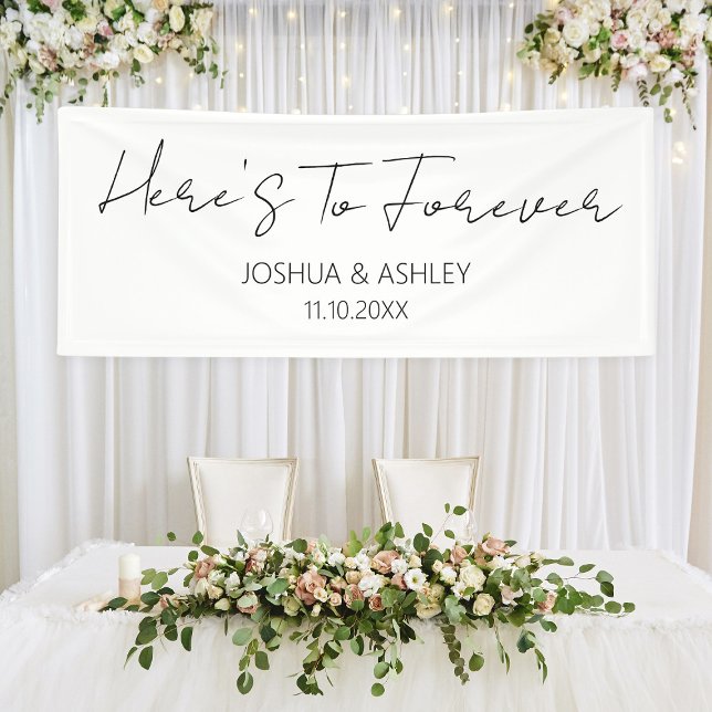 Here's To Forever Script Elegant Wedding Banner (Here's To Forever Script Elegant Wedding Banner
)