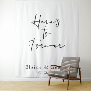 heres to forever Wedding Photo Prop Backdrop Tapestry