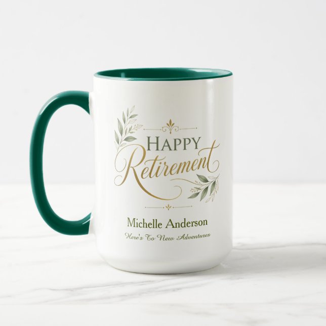 Here's To New Adventures Personalised Name Mug (Left)
