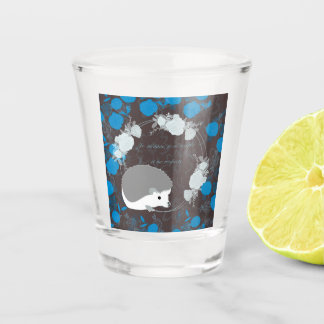 hérisson, fleur de vie, bleu, mandala,zen,chakra shot glass