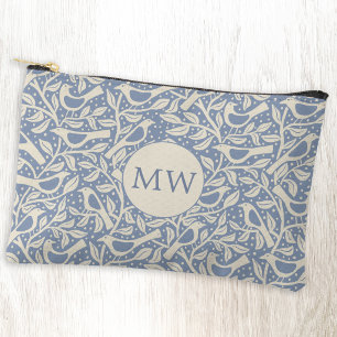 Heritage Birds Monogram Initials Accessory Pouch