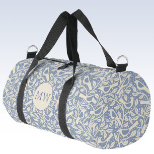 Heritage Birds Monogram Initials Personalised Duffle Bag