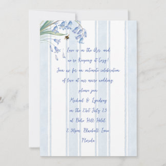 Heritage Bluebells and Bees Handwritten Wedding Invitation