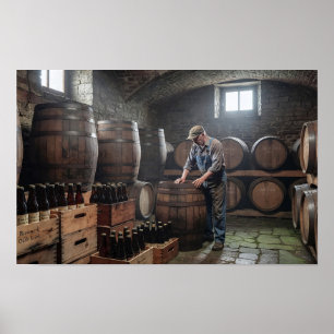 Heritage Brewer in Barrel Cellar Poster