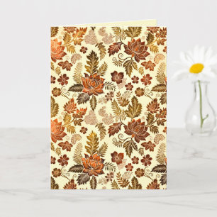 Heritage Copper Warm Gold Floral Design Card
