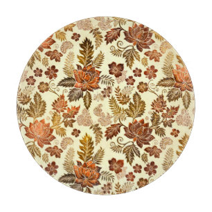 Heritage Copper Warm Gold Floral Design Cutting Board