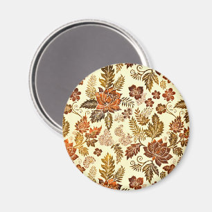 Heritage Copper Warm Gold Floral Design Magnet