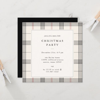 HERITAGE | Cream Tartan Christmas Party Invitation