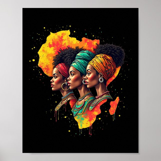 Heritage Design Juneteenth Black Woman Pride Afric Poster (Front)