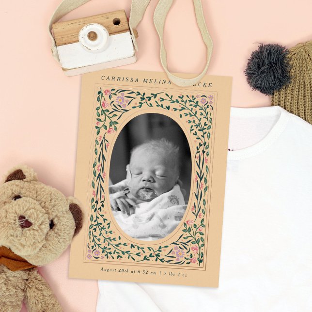 Heritage Floral Frame Oval Photo Birth (Creator Uploaded)