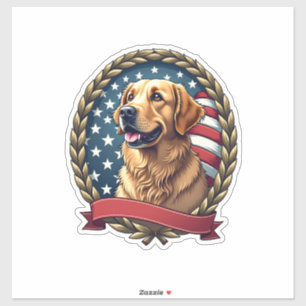Heritage Golden Retriever Patriotic Vintage Tee