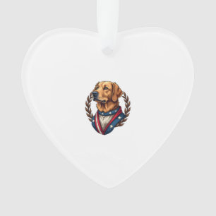 Heritage Golden Retriever Patriotic Vintage Tee 4 Ornament
