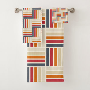 Heritage Grid Quilt seamless pattern Bath Towel Set