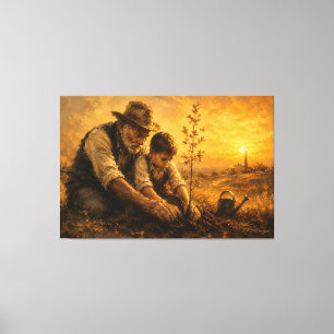 Héritage Limited Edition – Golden Transmission Canvas Print