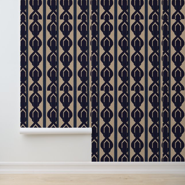 Heritage Luxe No. 2 (sand + blue)   Wallpaper (Application)