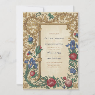 Heritage | Mediaeval Renaissance Gold Jewel Weddin Invitation