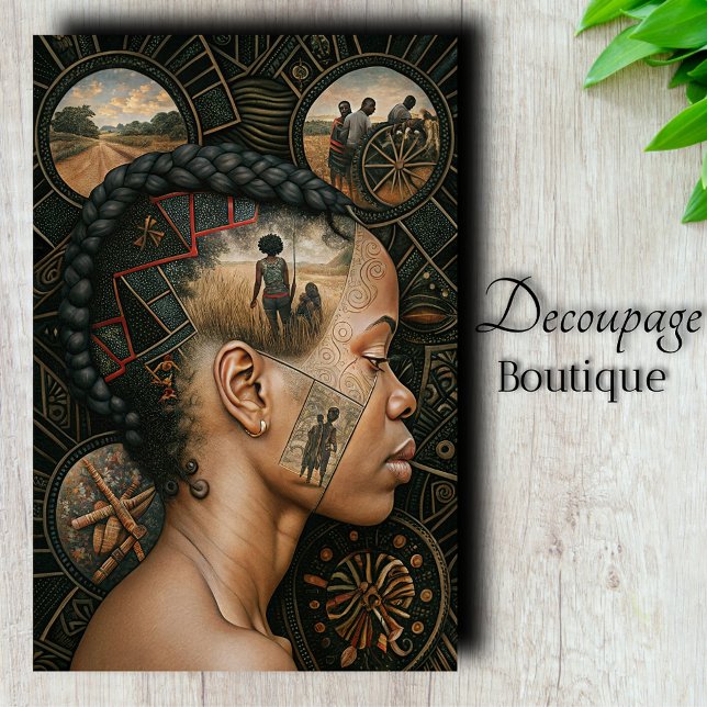 Heritage Mindscape African Woman Decoupage Tissue Paper (African Heritage Mindscape Decoupage Tissue Paper)