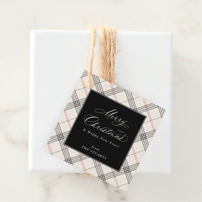 HERITAGE | Neutral Tartan Christmas Favour Tags (In Situ)
