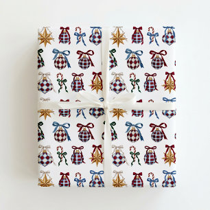 Heritage Pattern Baubles Christmas Wrapping Paper