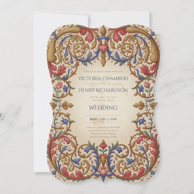 Heritage | Renaissance Baroque Ornate Wedding Invitation (Front)