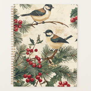 Heritage Songbird Holly Christmas Cream Woodland Planner