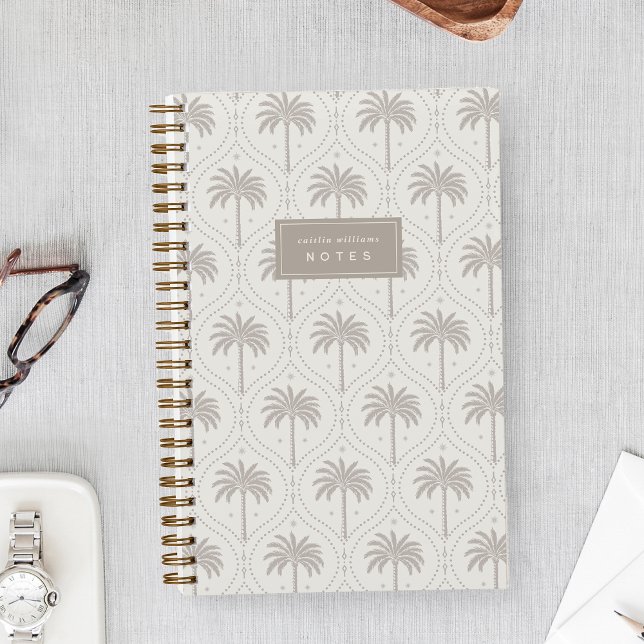 Heritage Taupe | Palm Trellis Personalised Notebook (Creator Uploaded)