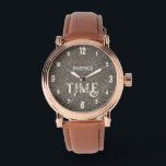 Heritage Time Vintage Watch<br><div class="desc">This elegant Heritage Time watch features a rich marbled background blending deep brown and soft gray tones, creating a timeless antique-inspired look. The natural stone-like pattern gives the design a refined vintage character that feels both classic and sophisticated. Large ivory numbers in a stylish vintage typeface add warmth and contrast...</div>