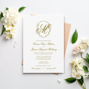 Heritage Timeless Crest Wedding Invitation Bronze