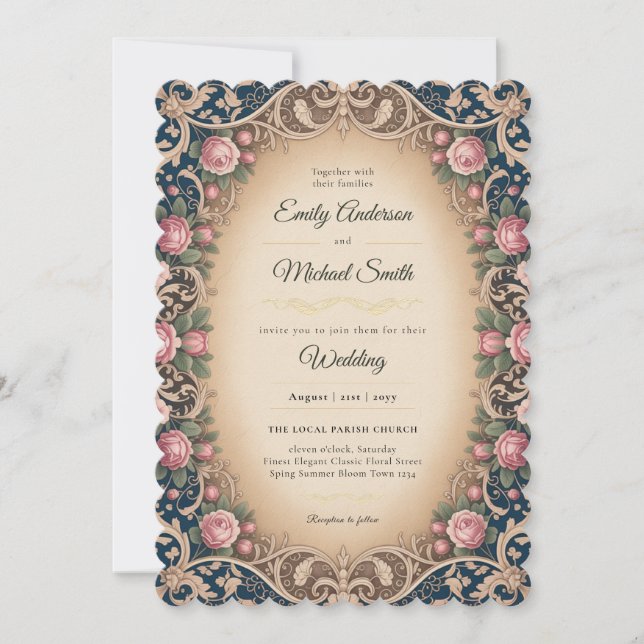 Heritage | Victorian Rococo Rose Elegance Invitation (Front)