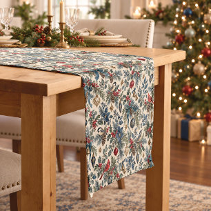Heritage Woodland Birds Christmas Short Table Runner