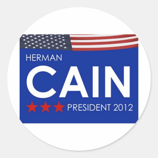 Herman Cain 2012 Classic Round Sticker (Front)