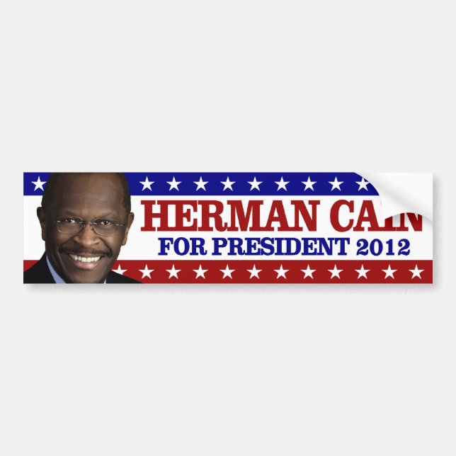 Herman Cain For President 2012 Bumper Sticker (Front)