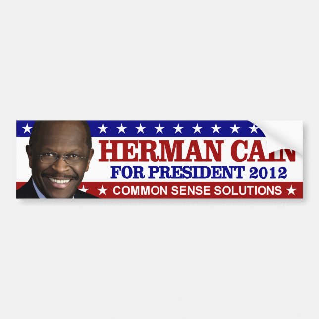 Herman Cain For President 2012 Bumper Sticker (Front)