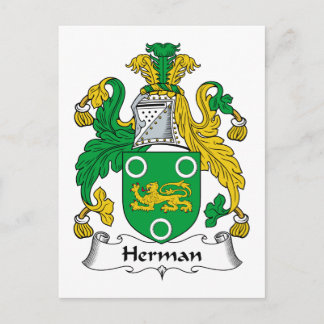Herman Family Crest Postcard