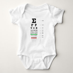 Herman Snellen Eye Chart to Estimate Visual Acuity Baby Bodysuit
