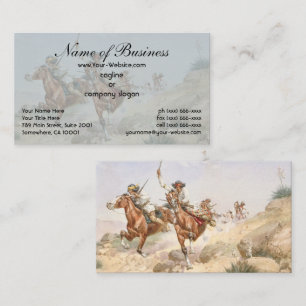 Herman W Hansen Apache Indians on Horseback  Business Card