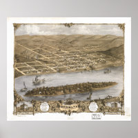 Hermann Missouri 1869 Antique Panoramic Map